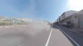 ACCIDENT / FAIL: Lorry Driver's tires burst almost causing crash (Dashcam Video)