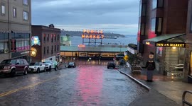 Seattle Downtown and Pike Place Market at Dawn