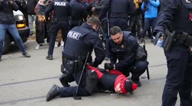 Protester engages in fight, arrested outside Kyle Rittenhouse trial in Kenosha
