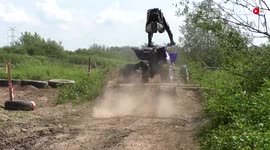 Botched Yamaha ATV jump sends rider flying