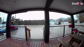 Distressing doorbell cam footage shows floodwaters consuming entire street in British Columbia, Canada