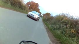 Rear View of Dangerous Close Pass while cycling. YD55YMX Volvo V70 Silver close pass and near accident on Cross Houses to Atcham road. Wednesday 17th November 2021 at about 2.30pm.