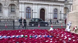 Tributes to the war dead continue following Remembrance Service at The Cenotaph on Sunday - Whitehall