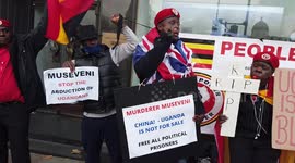 Ugandans & friends peaceful protest in front of Uganda High Commission