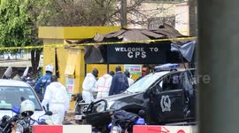 Aftermath of bomb blasts at Central Police Station in Kampala, Uganda, on Wednesday