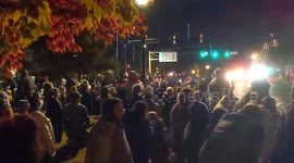 Protestors gather outside Oklahoma governor's home to protest imminent execution of death-row inmate Julius Jones