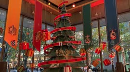 Harry Potter-themed Christmas Tree on display in Tokyo's Marunouchi Building