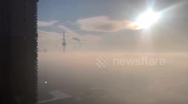 Heavy fog blankets city in northeastern China