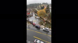 Canada: Long Line Of Vehicles Forms Outside Gas Station In BC