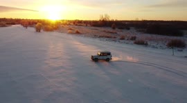 drift in a very short day on the UAZ through the Siberian fields