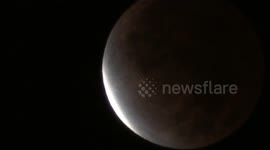 Once in a lifetime partial lunar eclipse filmed over Pennsylvania