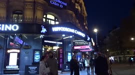 Cranbourn Street Christmas lights greet visitors of Leicester Square in London