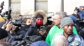 Tense scenes as people outside Kenosha courthouse react to Rittenhouse verdict