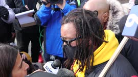 Justin Blake Talking Outside the courthouse in Kenosha Wisconsin