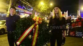 Decenas de falangistas inician el 20-N y se manifiestan en Madrid en memoria de Primo de Rivera