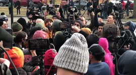 Reaction outside the Kenosha courthouse to the Kyle Rittenhouse verdict