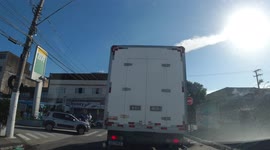 Motorcyclist had an accident and is lying on the ground waiting for help in Vila Velha - Brazil