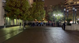 Activists with banners protest against Rittenhouse's verdict in Oakland, California