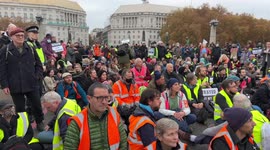 Insulate Britain supporters blockage Lambeth Bridge in London