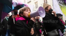 Manifestación unitaria, basta de  lgtbifobia, machismo y facismo en Madrid, España