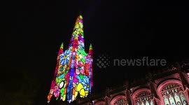 Amazing projection illuminations beamed onto cathedral in Yorkshire for Christmas