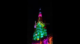 Spectacular light show beamed onto Wakefield Cathedral for Christmas