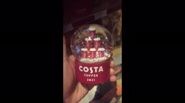 A Costa Coffee 2021 Glitter snow globe in Aberystwyth