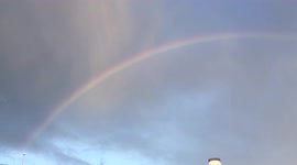 A beautiful whole rainbow in Aberystwyth, West Wales, UK