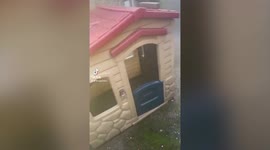 Mum-of-two transforms disused their playhouse into a colourful gingerbread grotto