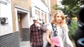 Jaime Winstone and Alfie Allen leave event together