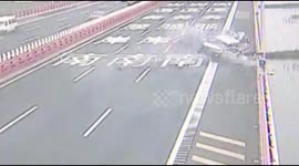 Truck driver survives being ejected in China crash