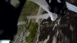 Drone crashes after clipping Korean mountain