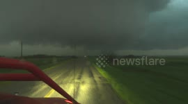Stormchasers escape huge wedge tornado in Canada