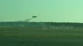 Water dropped on forest fire next to Rome airport
