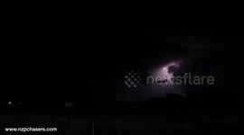 Timelapse of lightning storm in South Dakota, US