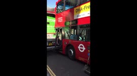 London Bus hits Waitrose truck