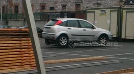 Workers use forklift to move shift 'in the way' car