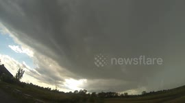 Tornado-warned storm approaching Port Colborne, ON, Canada