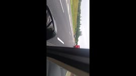 A1 (M) south bound just after A64 exit slip lorry and car collision (car wedged sideways under front of lorry)