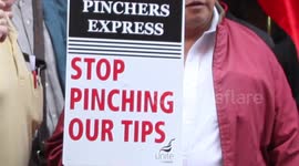 Pizza Express protest against distribution of tips