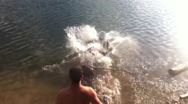 Water jump fail