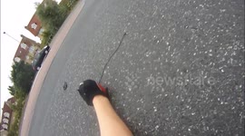Bicycle collision on UK roundabout