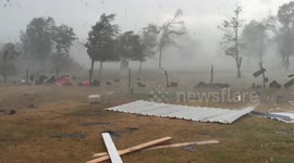 High winds and hail hit Bedias, Texas