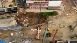 Huge collapse at railway site
