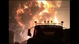 Slow motion footage of Tianjin fireball