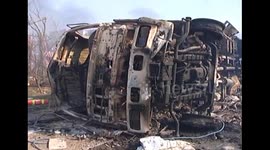Fire engines burnt out in Tianjin