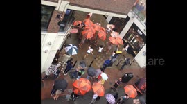 London fake tan stunt hit by rain