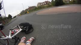 Bicycle collision on UK roundabout