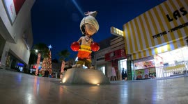 Time lapse of people shopping in downtown Hermosillo Mexico, at night walking among the lights of the city a few weeks before Christmas and New Years. Daily life. State of Sonora border with Arozina United States