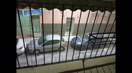 Spain: River Of Hail Flows Through Street In Alicante